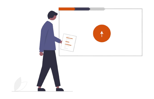 Illustration of a user managing databases, representing managed database hosting in Sri Lanka.