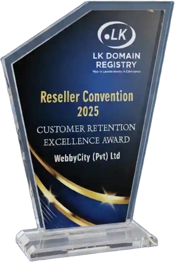 Provider.lk LK Domain Customer Retention Excellence Award 2025 badge showcasing trusted LK domain registration and customer retention excellence in Sri Lanka.